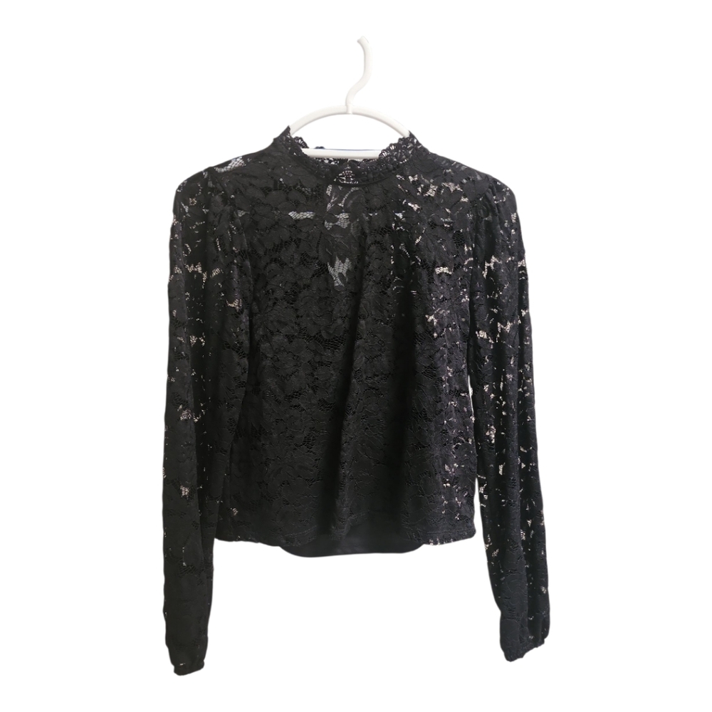 Wild Fable Black Lace Long Sleeve Blouse